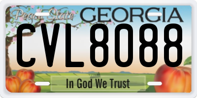 GA license plate CVL8088