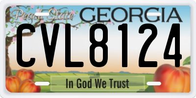 GA license plate CVL8124
