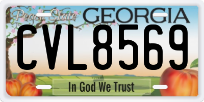 GA license plate CVL8569