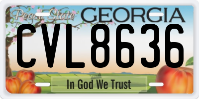GA license plate CVL8636