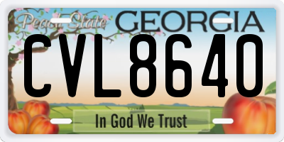 GA license plate CVL8640