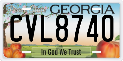 GA license plate CVL8740