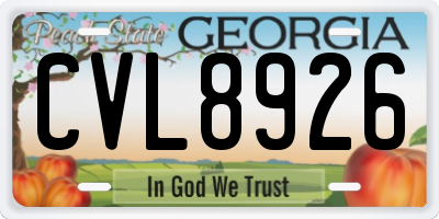 GA license plate CVL8926