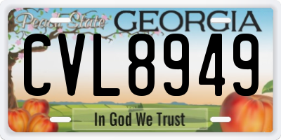GA license plate CVL8949