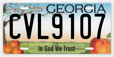 GA license plate CVL9107