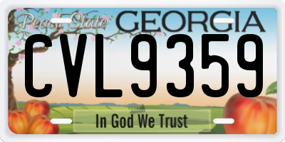 GA license plate CVL9359