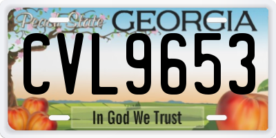 GA license plate CVL9653