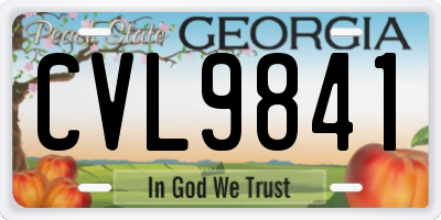 GA license plate CVL9841