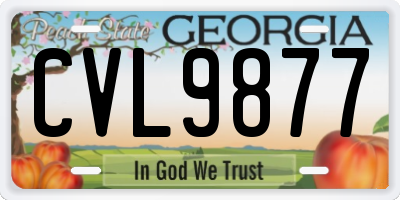 GA license plate CVL9877