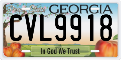 GA license plate CVL9918