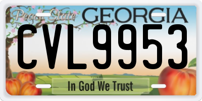 GA license plate CVL9953