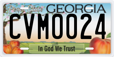 GA license plate CVM0024