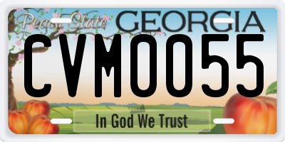 GA license plate CVM0055