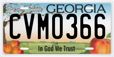 GA license plate CVM0366