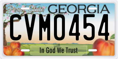 GA license plate CVM0454