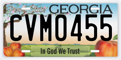 GA license plate CVM0455