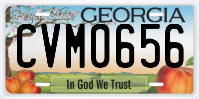 GA license plate CVM0656