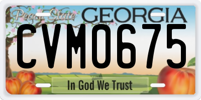 GA license plate CVM0675