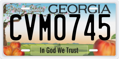 GA license plate CVM0745