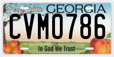 GA license plate CVM0786