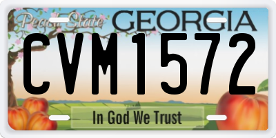 GA license plate CVM1572