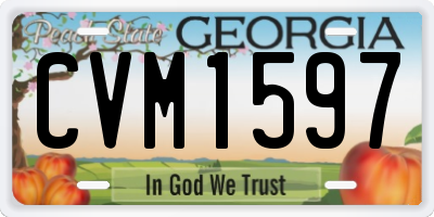 GA license plate CVM1597