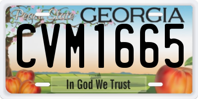 GA license plate CVM1665