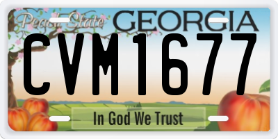 GA license plate CVM1677