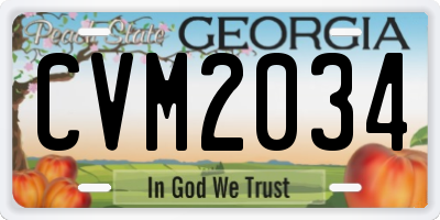 GA license plate CVM2034