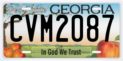 GA license plate CVM2087