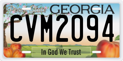 GA license plate CVM2094