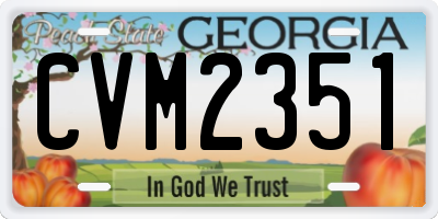 GA license plate CVM2351