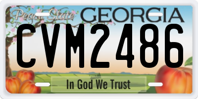 GA license plate CVM2486