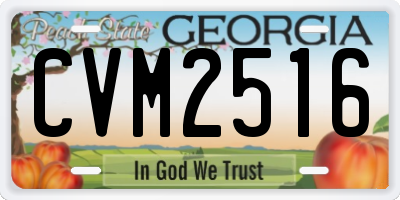 GA license plate CVM2516