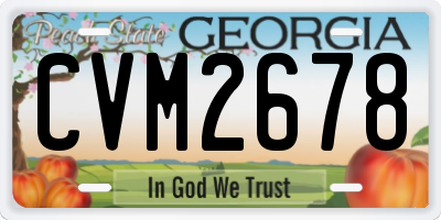 GA license plate CVM2678