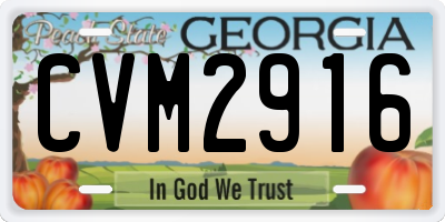 GA license plate CVM2916
