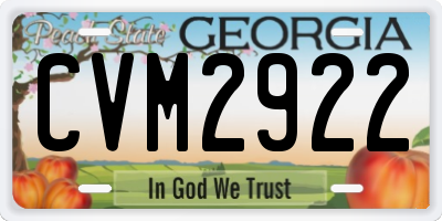 GA license plate CVM2922