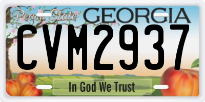 GA license plate CVM2937