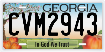 GA license plate CVM2943