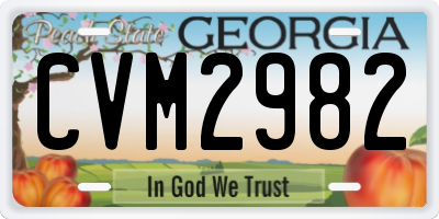 GA license plate CVM2982