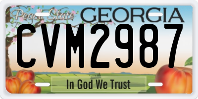 GA license plate CVM2987