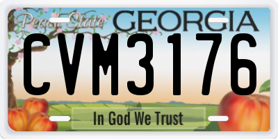 GA license plate CVM3176