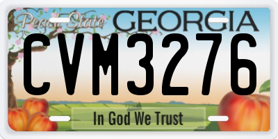 GA license plate CVM3276