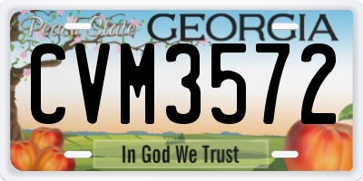 GA license plate CVM3572