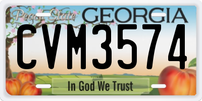 GA license plate CVM3574