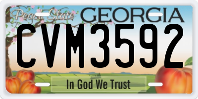 GA license plate CVM3592