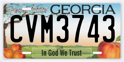 GA license plate CVM3743