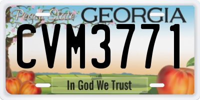 GA license plate CVM3771