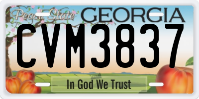 GA license plate CVM3837