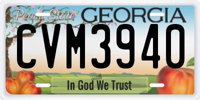 GA license plate CVM3940